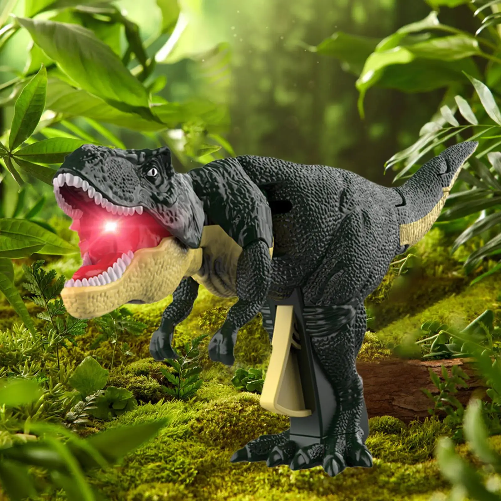 Figura interactiva de simulación telescópica de juguete de dinosaurio mordedor de dedo para