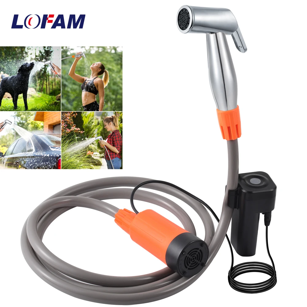 Portable Outdoor Climbing Camping Shower Rechargeable Shower Pump for Beach Bathing Watering Flowers Pet Car Dog Clean