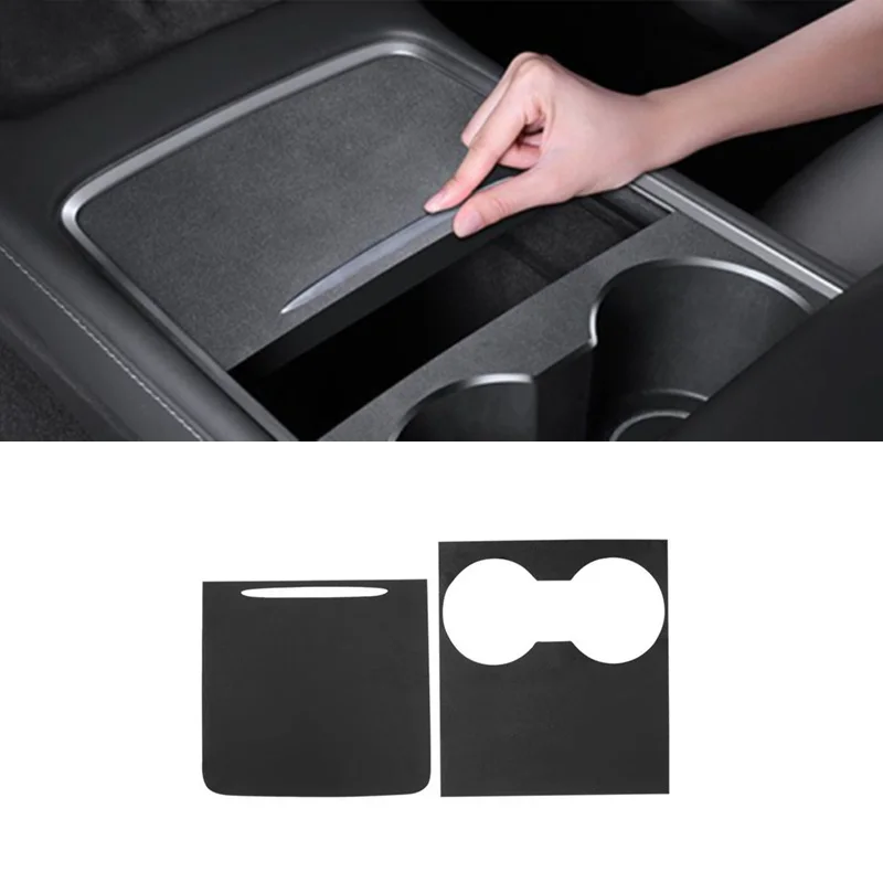 Interior Suede Leather Central Control Panel Protective Film Anti-scratch Sticker For Tesla Model 3 2017-2022 Model Y 2020-2024