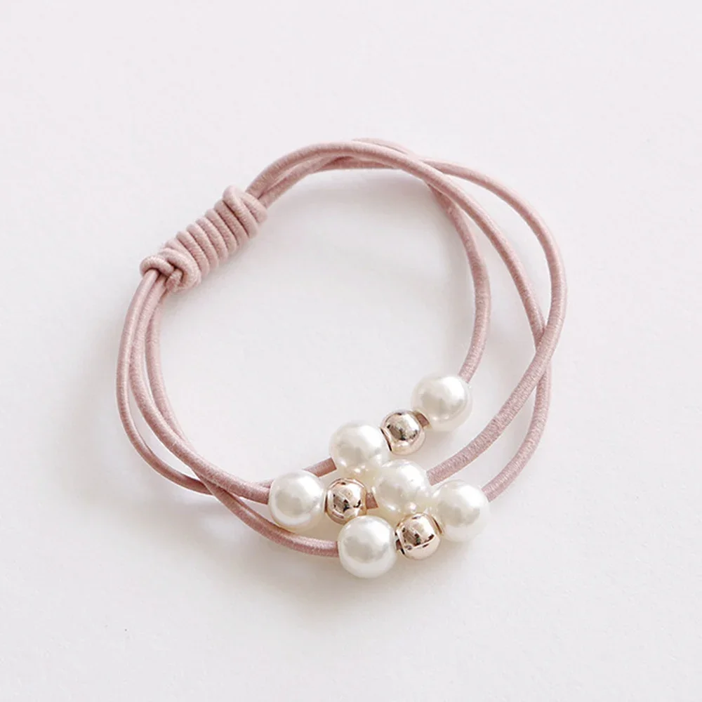 Hair Accessories Korean Style Multilayer Elastic Hair Bands For Women Pearl Hair Ring Ponytail Holder Fashion Accessory