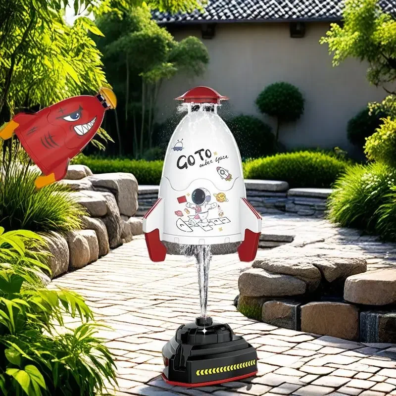 Bath toys flying water spray rocket takes off rotating camping beach parent-child interaction watering flowers sprinkling
