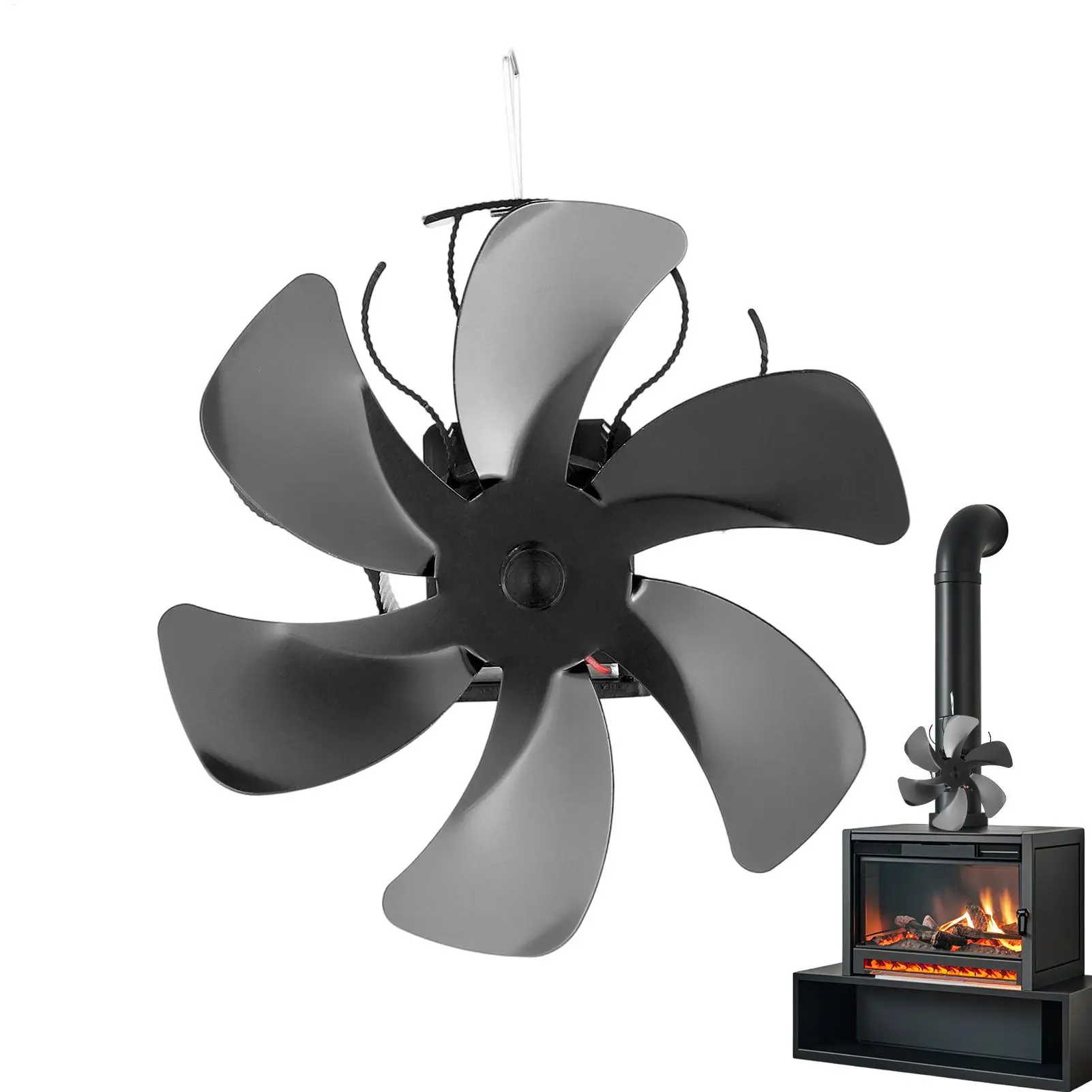 

Тепловой вентилятор без электричества, каминный вентилятор для дровяной печи, нагревательные принадлежности, тихий для дома, дровяная горелка, пеллеты