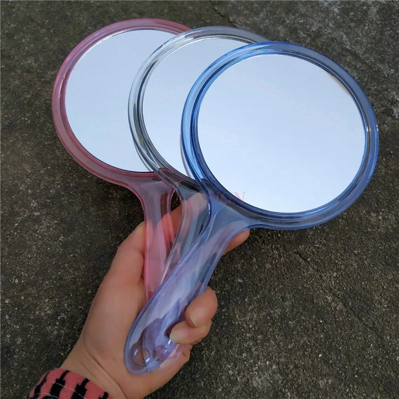 

Beauty salon dedicated mirror, makeup circular handle mirror, double-sided high-definition magnifying glass