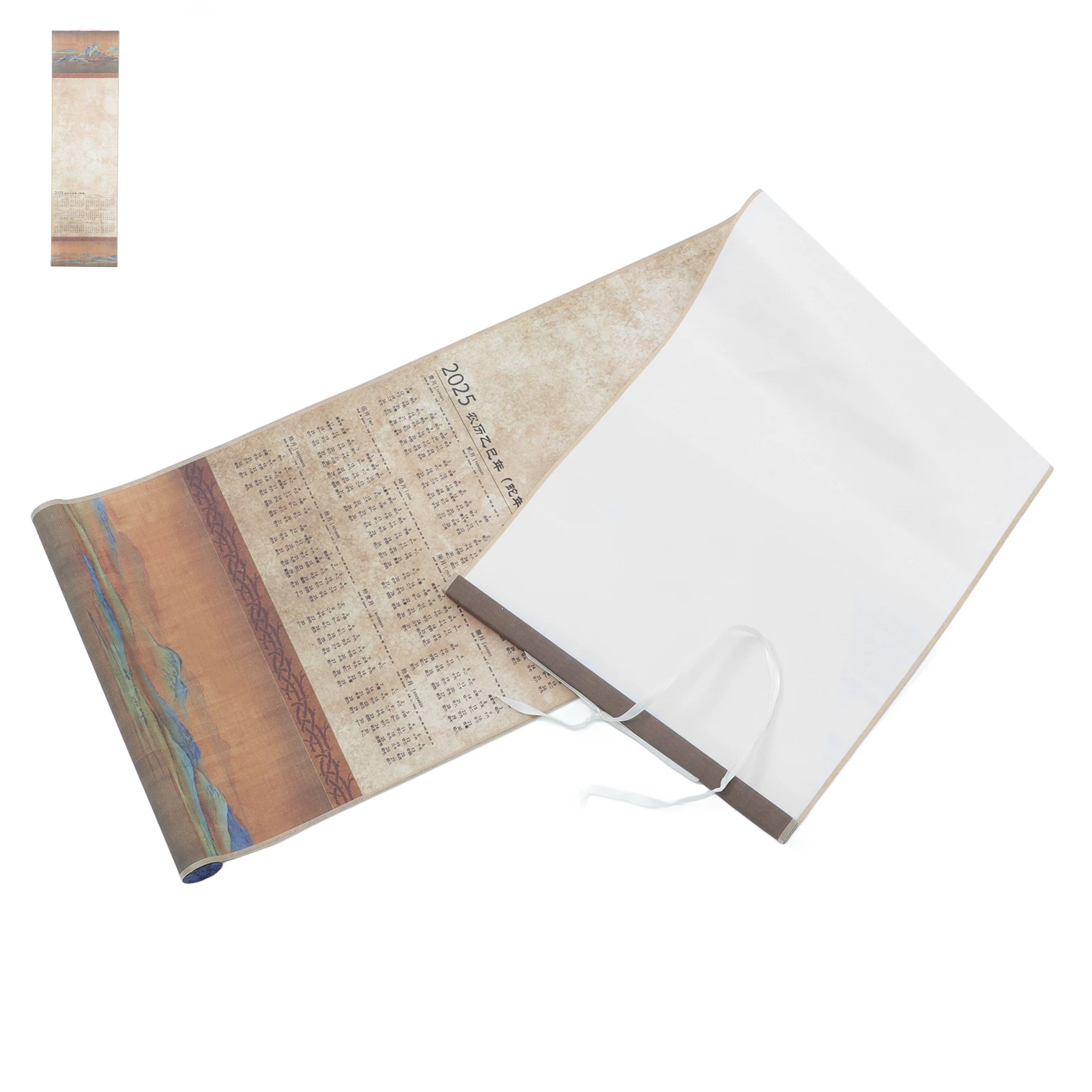 

Traditional Chinese Calendar 2025 Hanging Scroll Wall Yearly Planner Large Monthly Painting Paper Drawing Roll Decor