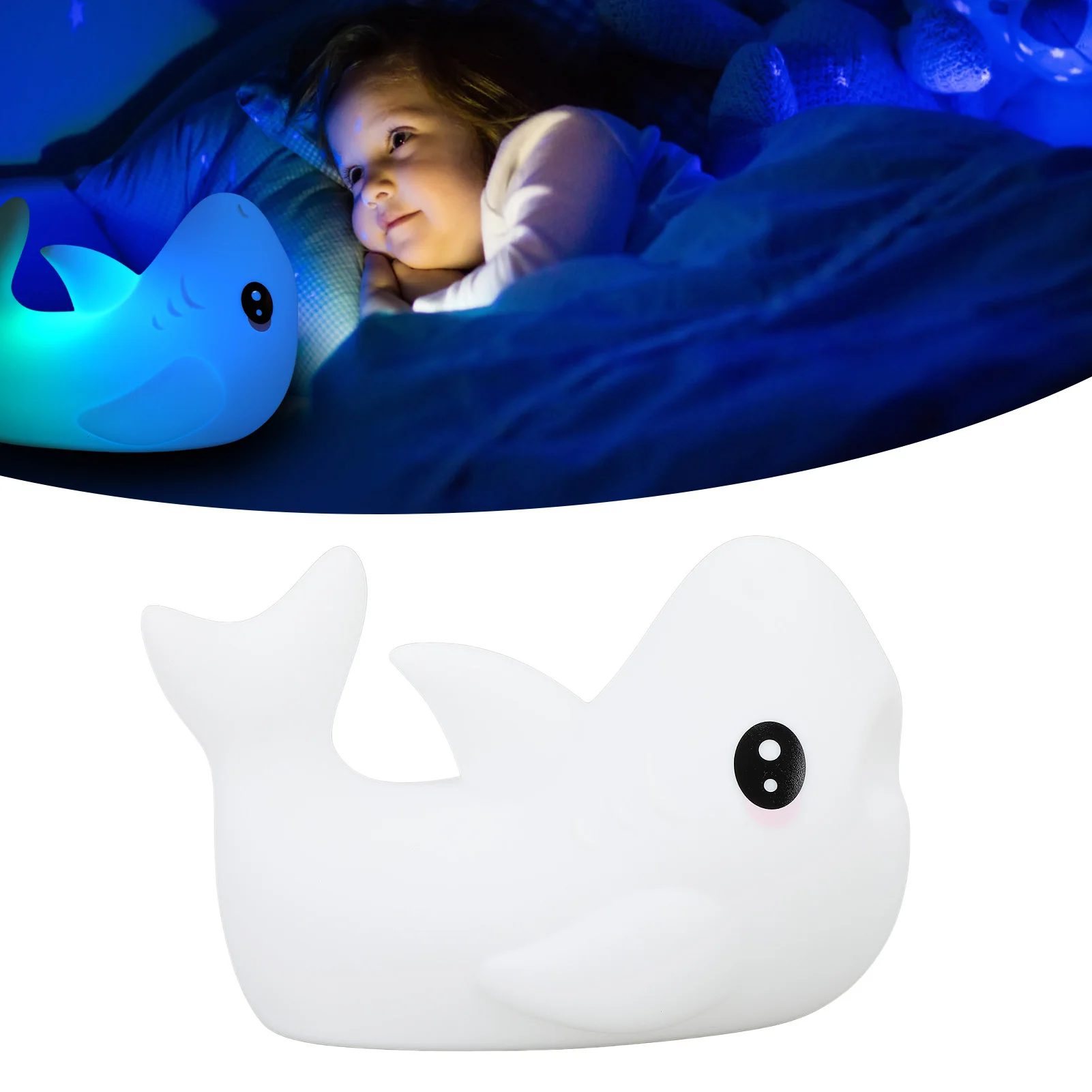 

ZK30 Night Light Silicone Cute Shark USB Rechargeable LED Colorful Night Lamp for Babies Breastfeeding Sleeping