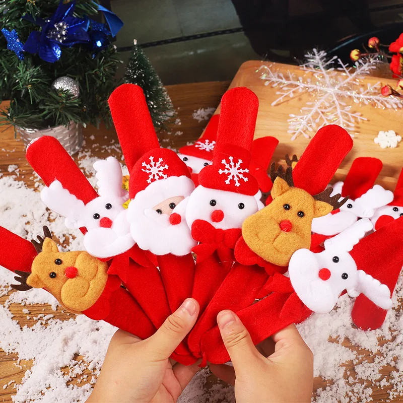 Novelty Funny Christmas Luminous Plush Clap Ring Creative Christmas Gifts For Kids Christmas Light Up Hand Ring Light Up Toys