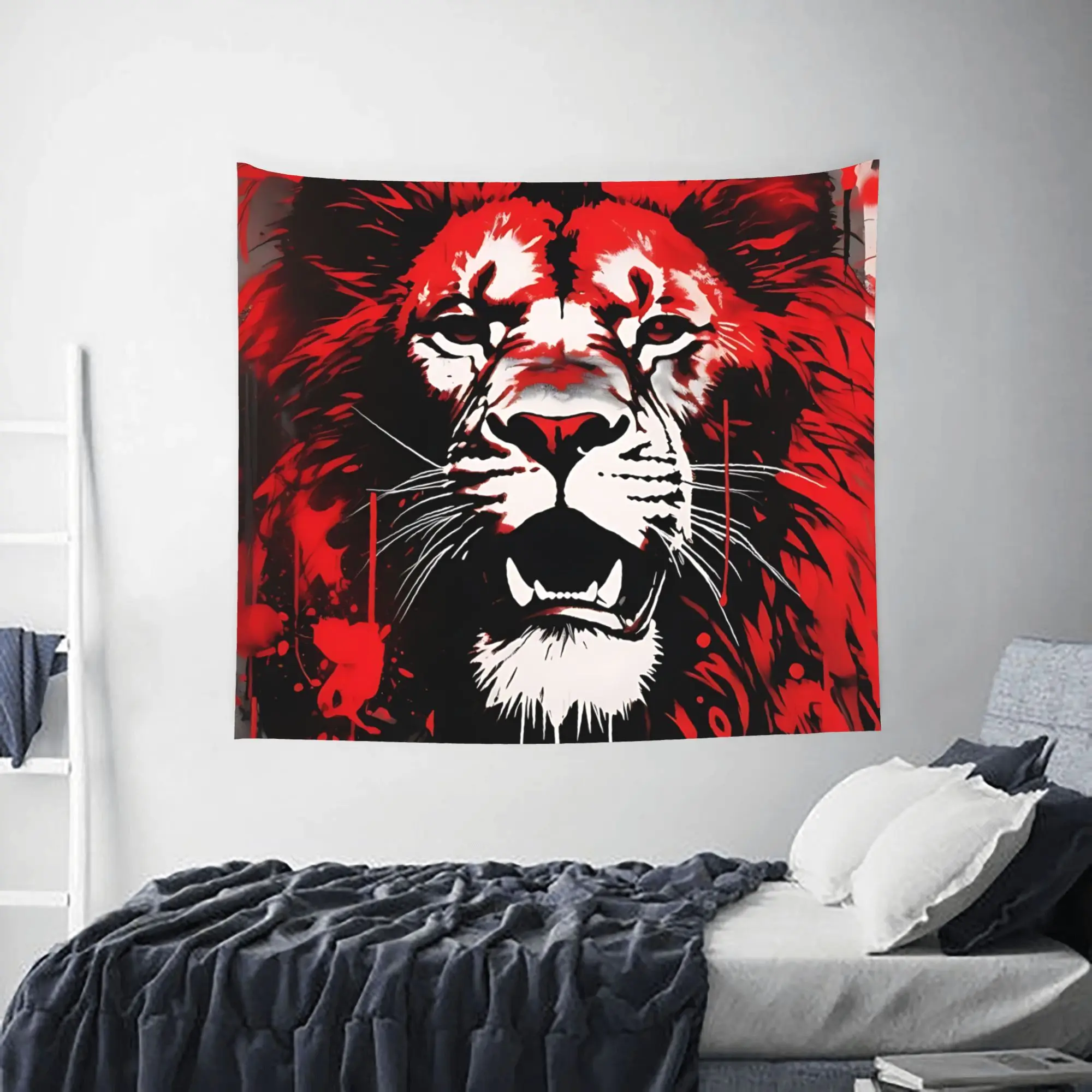 COOL LION PATTERN Customized Tapestry Bedroom Decoration  Wall Hanging Blanket Tapestry Cool Stuff For Room