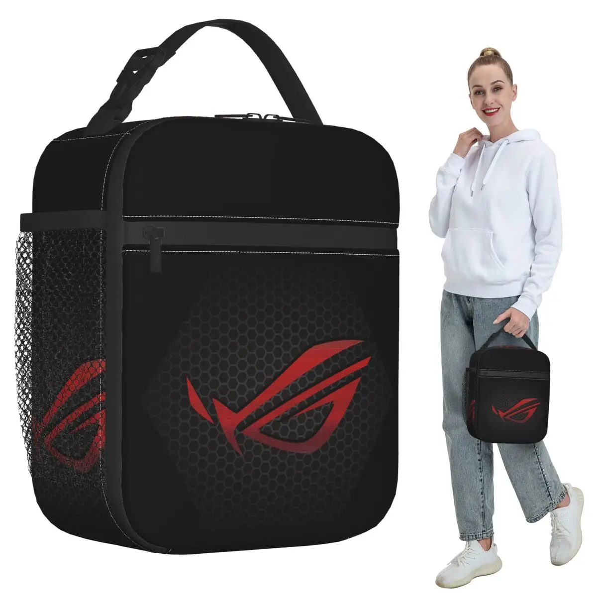

Asus Rog Future Hexagon Insulated Lunch Bag for Kids School Cooler Thermal Food Box Tote Leakproof Lunch Boxes Container