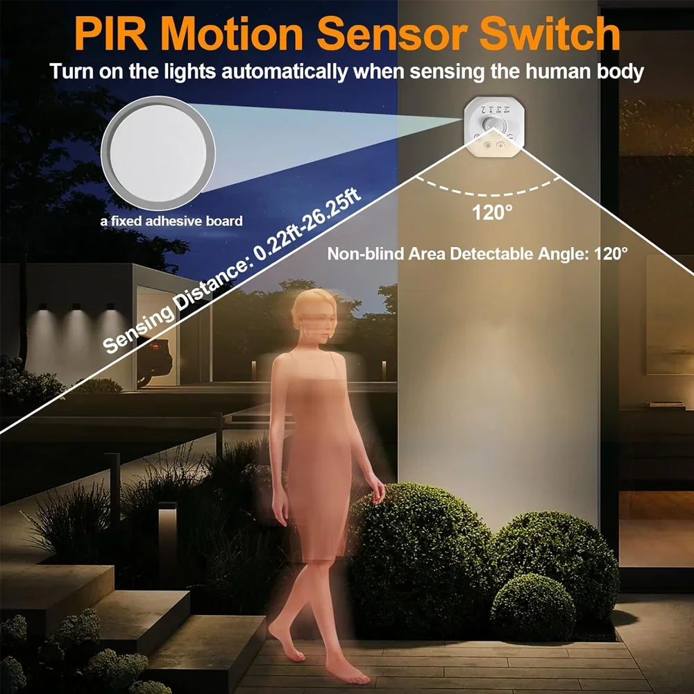 5V-24V PIR Motion Sensor for Running WS2811 2835 COB Running Water Flowing LED Strip Horse Racing Light Dimmable Timer Control