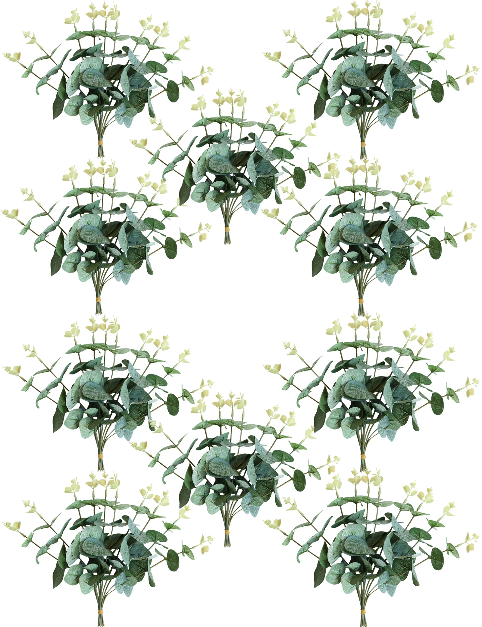 

100pcs Eucalyptus Artificial Flowers Green Fake Leaves Plants for Wedding Bouquet Home Vase Centerpiece Decor Cake Decoration