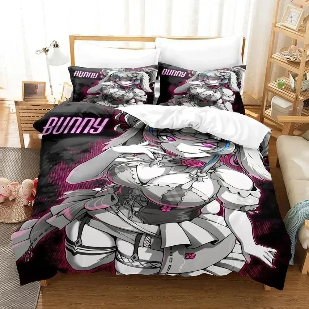 

Ironmouse Single Twin Anime Kawaii Bedding Set Printed Bed Set With Pillowcase Duvet Cover Soft Queen King Size Bedclothes Home