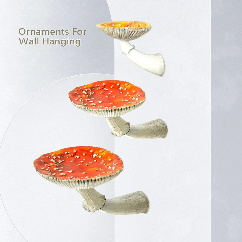 Mushroom Hanging Mushroom Shape Home Decor Ornaments For Wall Hanging Shelves Shelf Resin Wall Floating Shelf Amanita