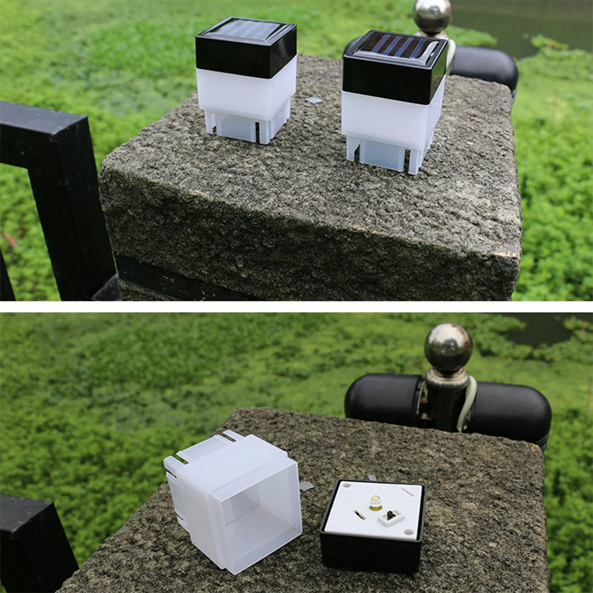 

4 pcs Solar Fence Lights Waterproof Outdoor Garden Lamps Corridor Landscape Lighting Durable Decorative For Yard Patio Warm