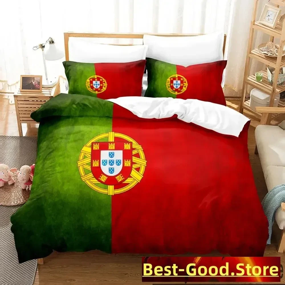 3D Print Portugal Flag Bedding Set Boys Girls Twin Queen King Size Duvet Cover Pillowcase Bed boys Adult Home Textileextile