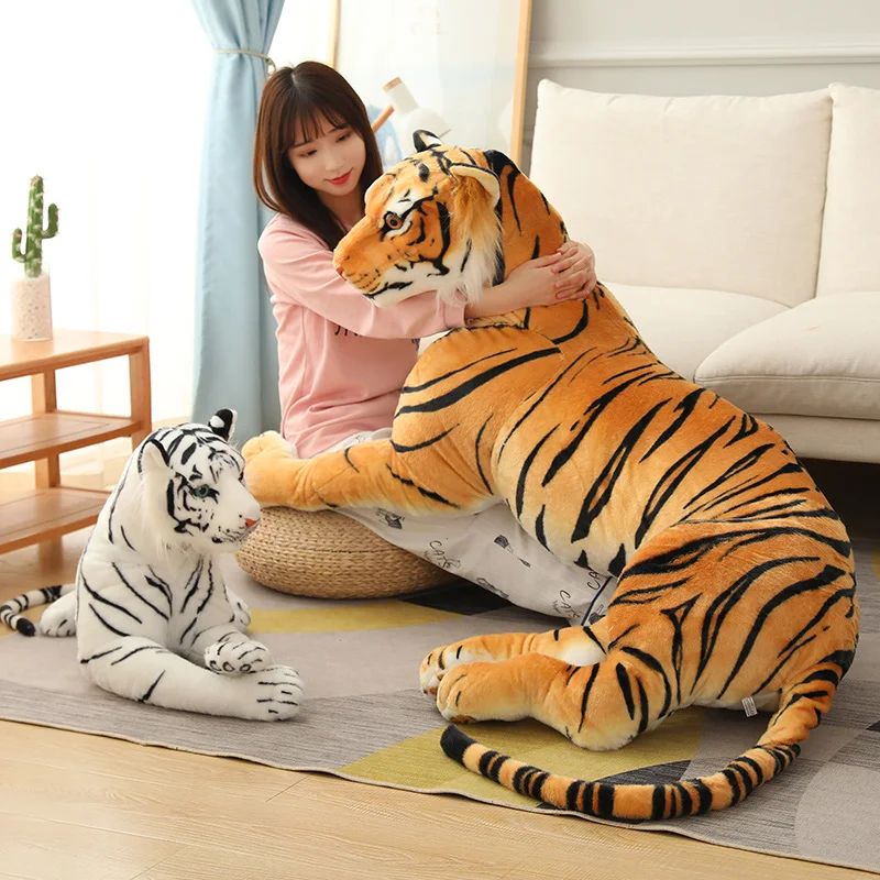 Gigante vita reale tigre farcito morbido animali selvatici simulazione tigre bianca Jaguar peluche bambola bambini bambini regali di compleanno Decor