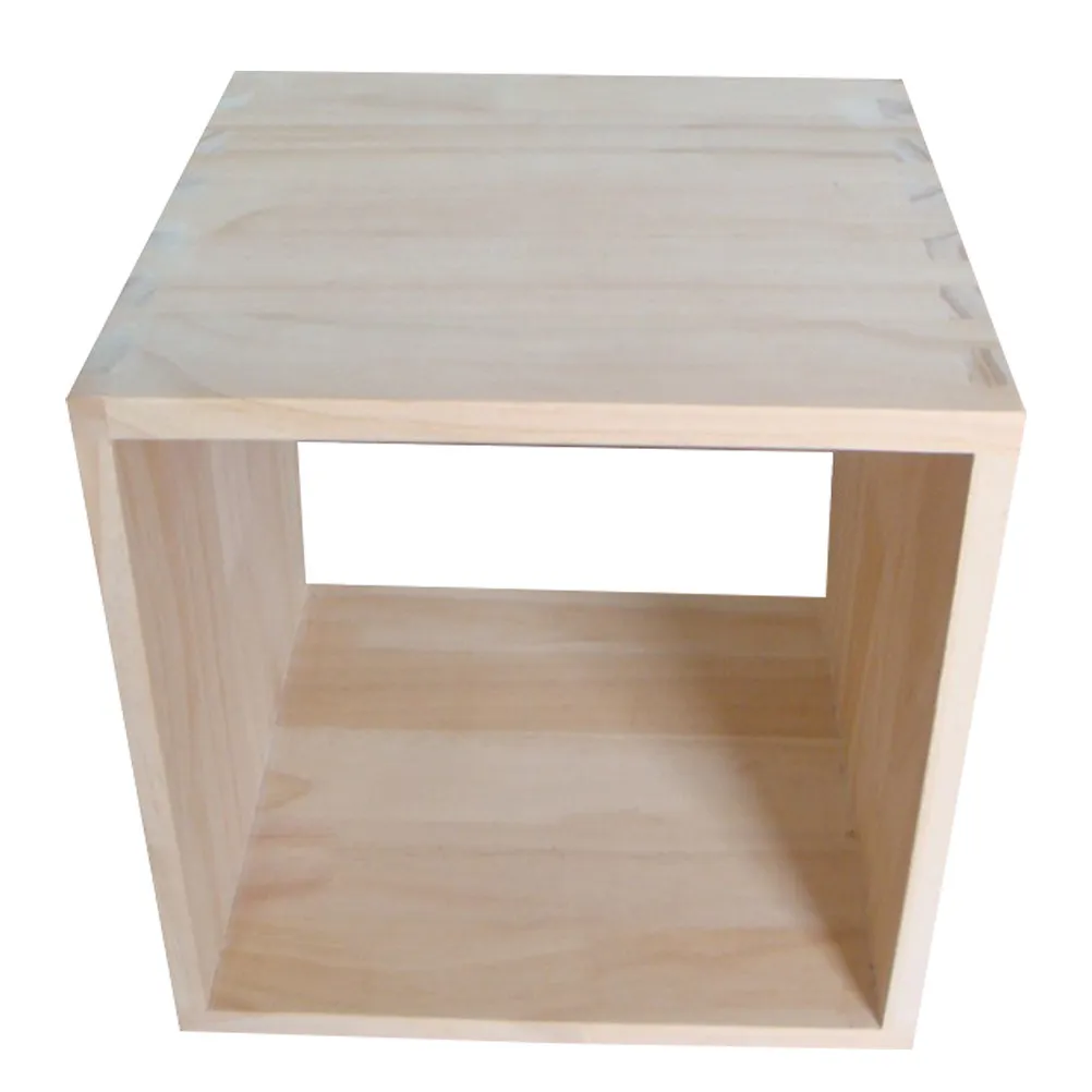 

Wooden Storage Cube Solid Wood Unfinished Dovetail Joint Storage Box Open Front Stackable Organizer for Shelves