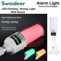 LED Light Siren Alarm Warning Light with Buzzer 12V/24V/220V Red/Green/Yellow Signal Lamp Alert Indicator Equipment Tower Layer