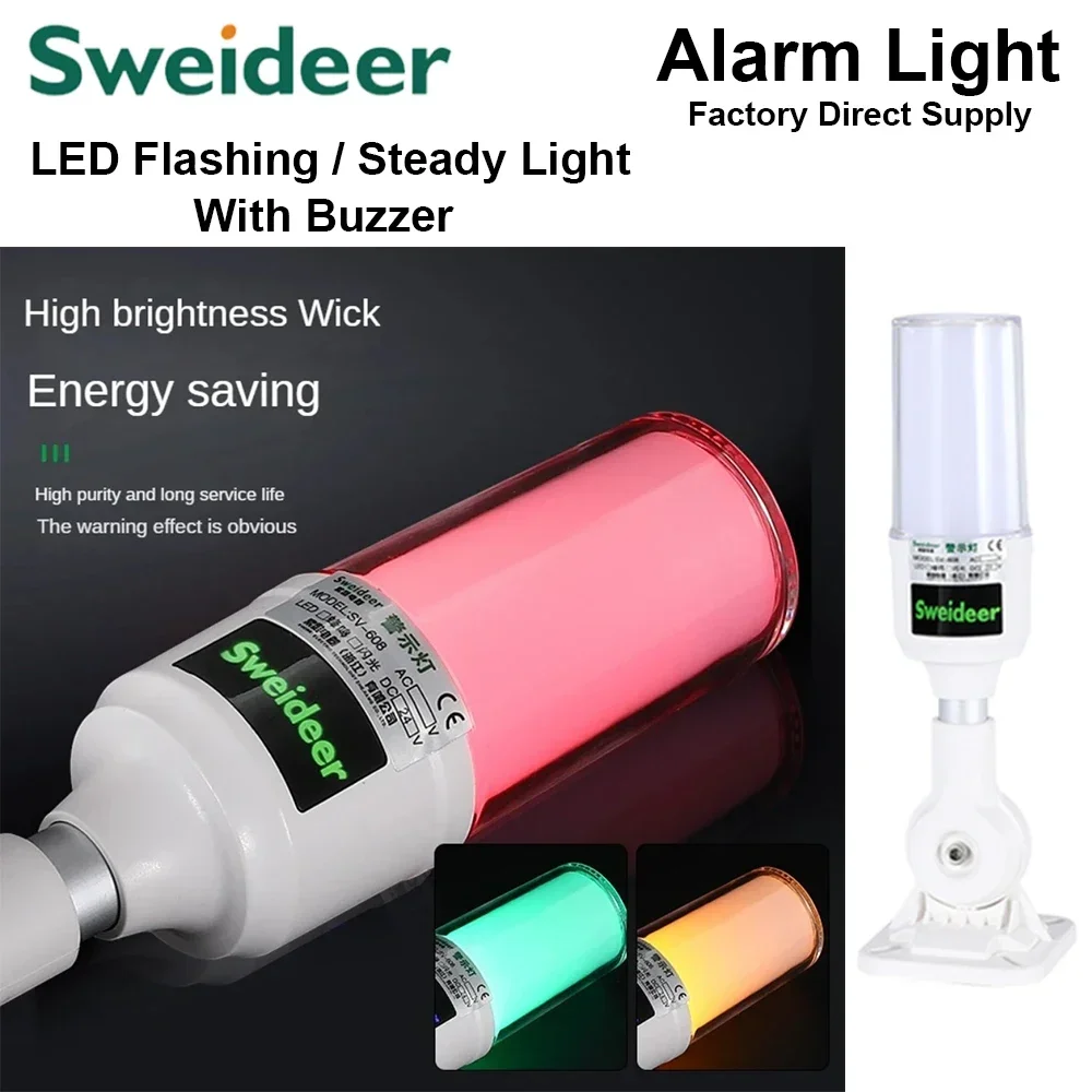 Światło LED syrena ostrzegawcza z brzęczykiem 12 V/24 V/220 V czerwona/zielona/żółta lampka sygnalizacyjna wskaźnik ostrzegawczy sprzęt wieża warstwa