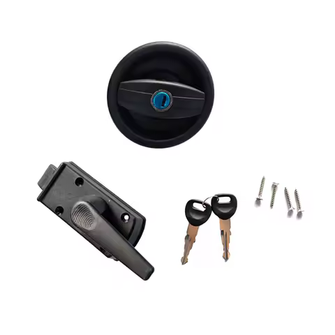 1PCS For Caravan Motorhome Complete Door Lock C/W Barrel RightHand Zinc Alloy Circular RV Door Lock RV Parts Accessories Replace