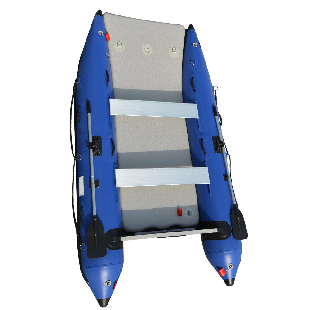 11 Ft Inflatable Catamaran Inflatable Boat Dinghy Mini Cat Boat Blue