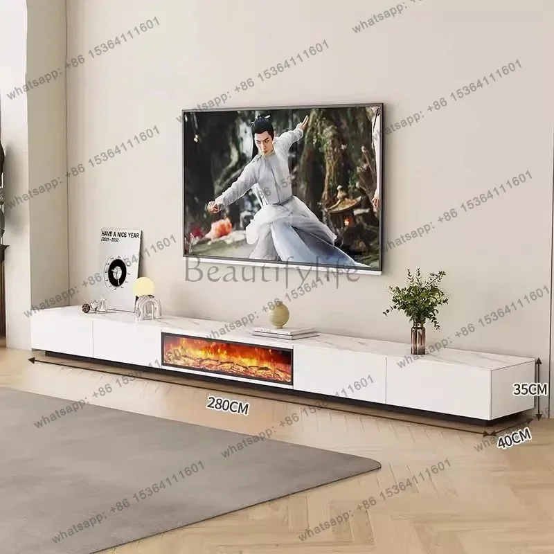 FG Fireplace Living Room Tv Stands Wood Nordic Cabinets White Tv Table Movies Luxury Storage Hallway Archivadores Italian Furnit