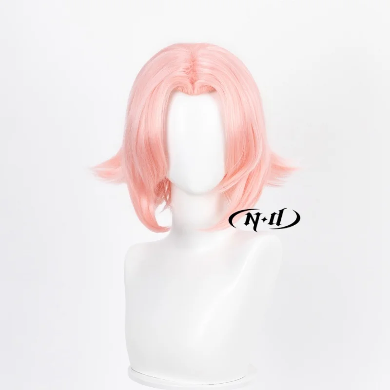 ND Brand Sakura Haruno Short Hair Narutoh Cosplay Wigs Hair Hairpiece for Comic-con Cosplayer Halloween Costume Party Theme
