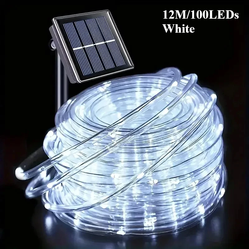 LED Solar String Lights Tuin Waterdichte Tube Rope Lamp Kerst Garland Fairy Lights Voor Outdoor Vakantie Huisdecoratie