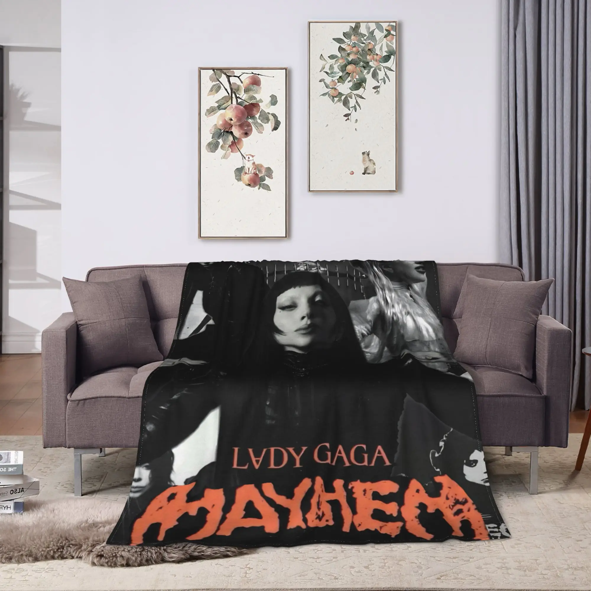 Lady Gaga Mayhem 2025 Album  Blanket  Soft Novelty Plush Throw Blanket For Couch Chair Airplane Travel Bedspread Bed Cover