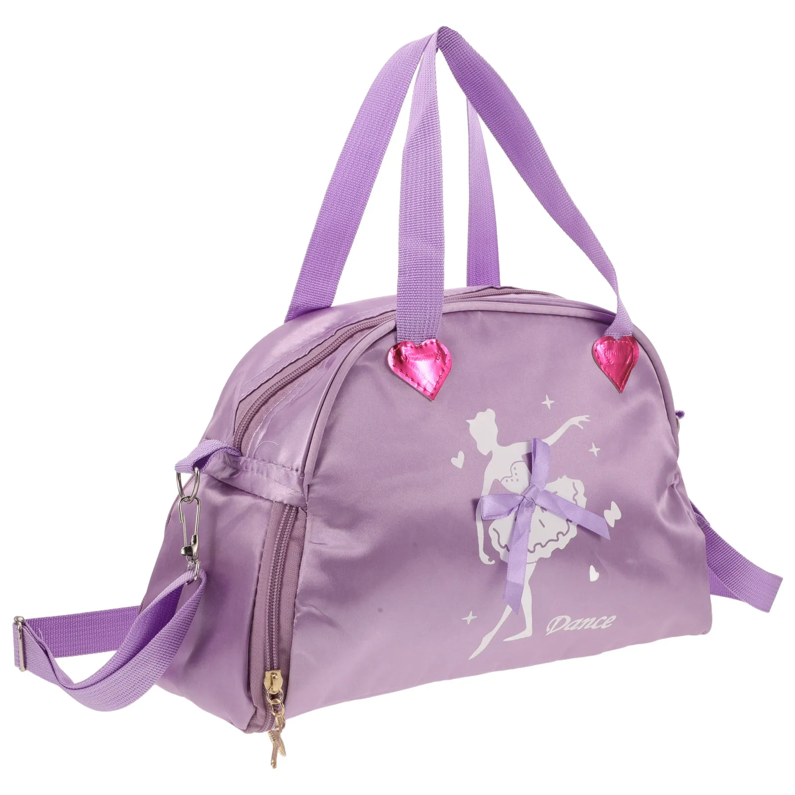 لطيف حقيبة الرقص الباليه النعال القلب الترتر تخزين علب الاغذية منشفة الباليه اكسسوارات أحذية الرقص على ظهره