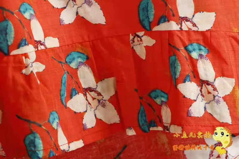 

Printed Cotton Linen irt Thin Summer Versatile Comfortable Breathable ort Sve Loose Fit round Ne Casual Women's irt