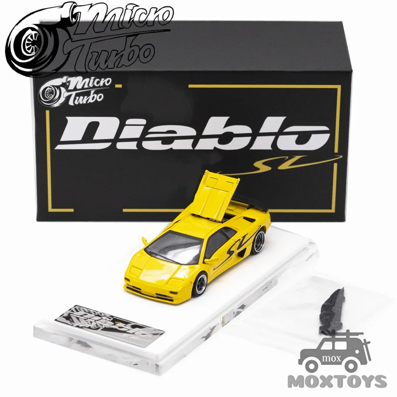 

Модель автомобиля Micro Turbo MT 1:64, цвет металлик желтый Diablo SV, литая под давлением
