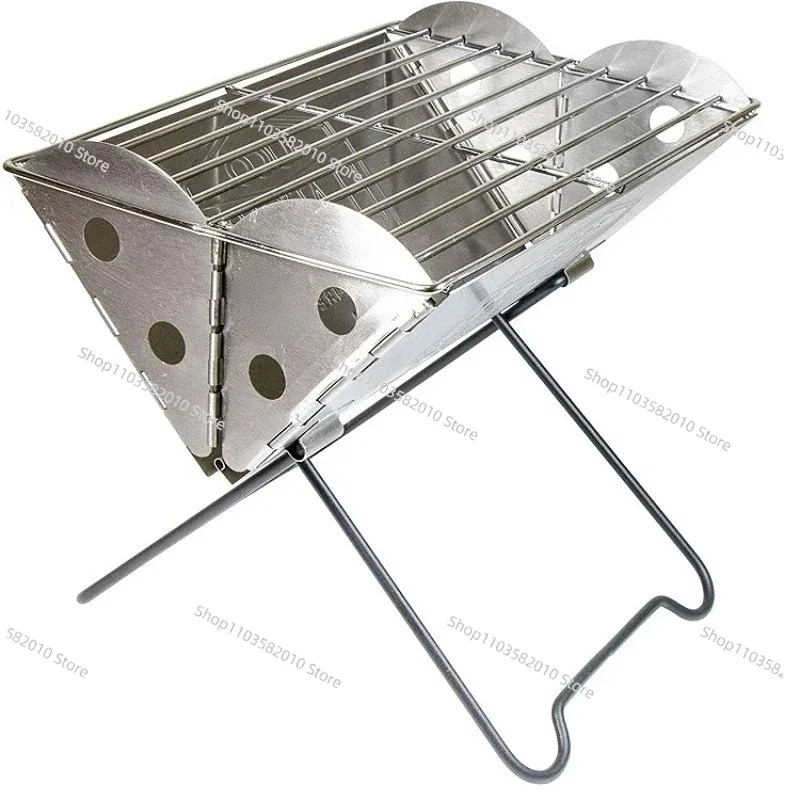 Stable Outdoor Camping Flat Backpack Portable Stainless Steel Bbq Grill and Fire Pit