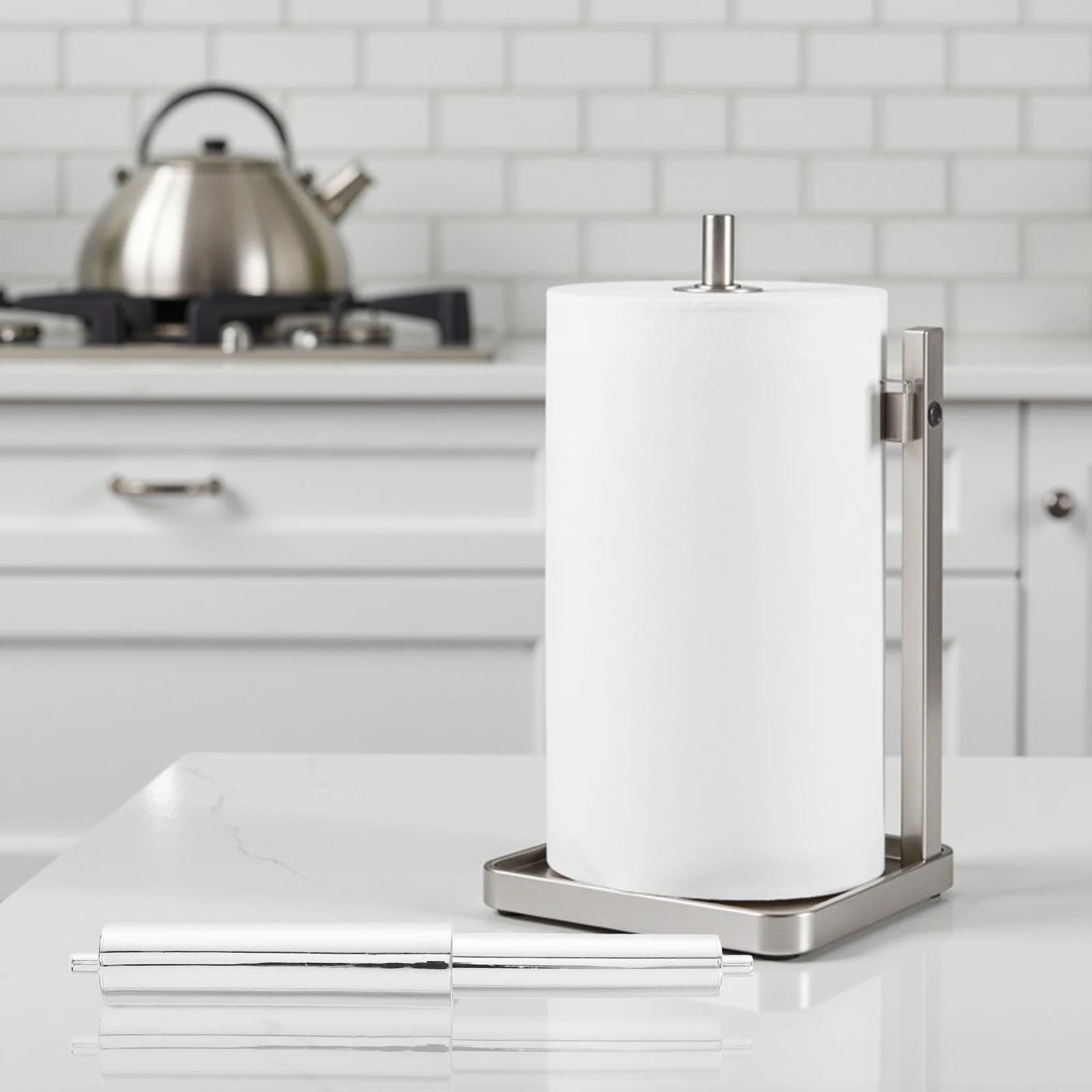 

2pcs Paper Towel Holder Roller Telescopic Rod Tissue Bracket Replacement Simple Plastic Retractable Bathrooms Hotels Restaurants