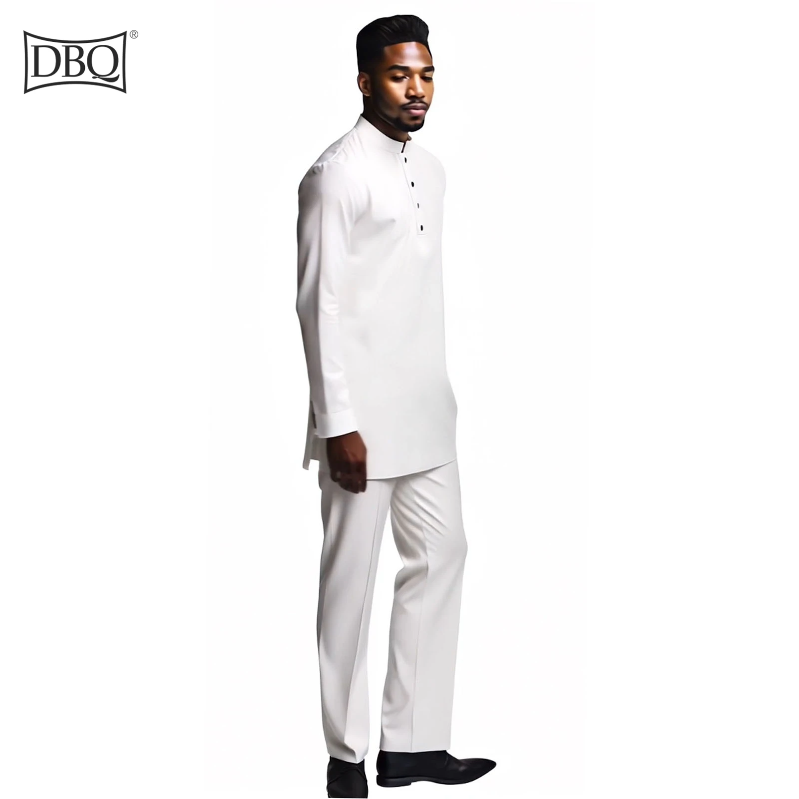 DBQ African Clothes for Men Soild Color Shirts Jacket Pants Set Plus Size Casual Outwear Traditional BD171