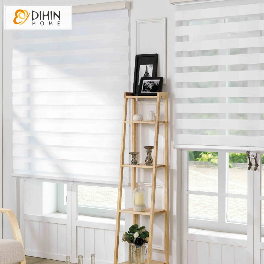 New Arrival Fashion Cordless Zebra Blinds Light Filtering Dual Layer Spring Window Blind Treatment Best For Kids Custom To Sizes