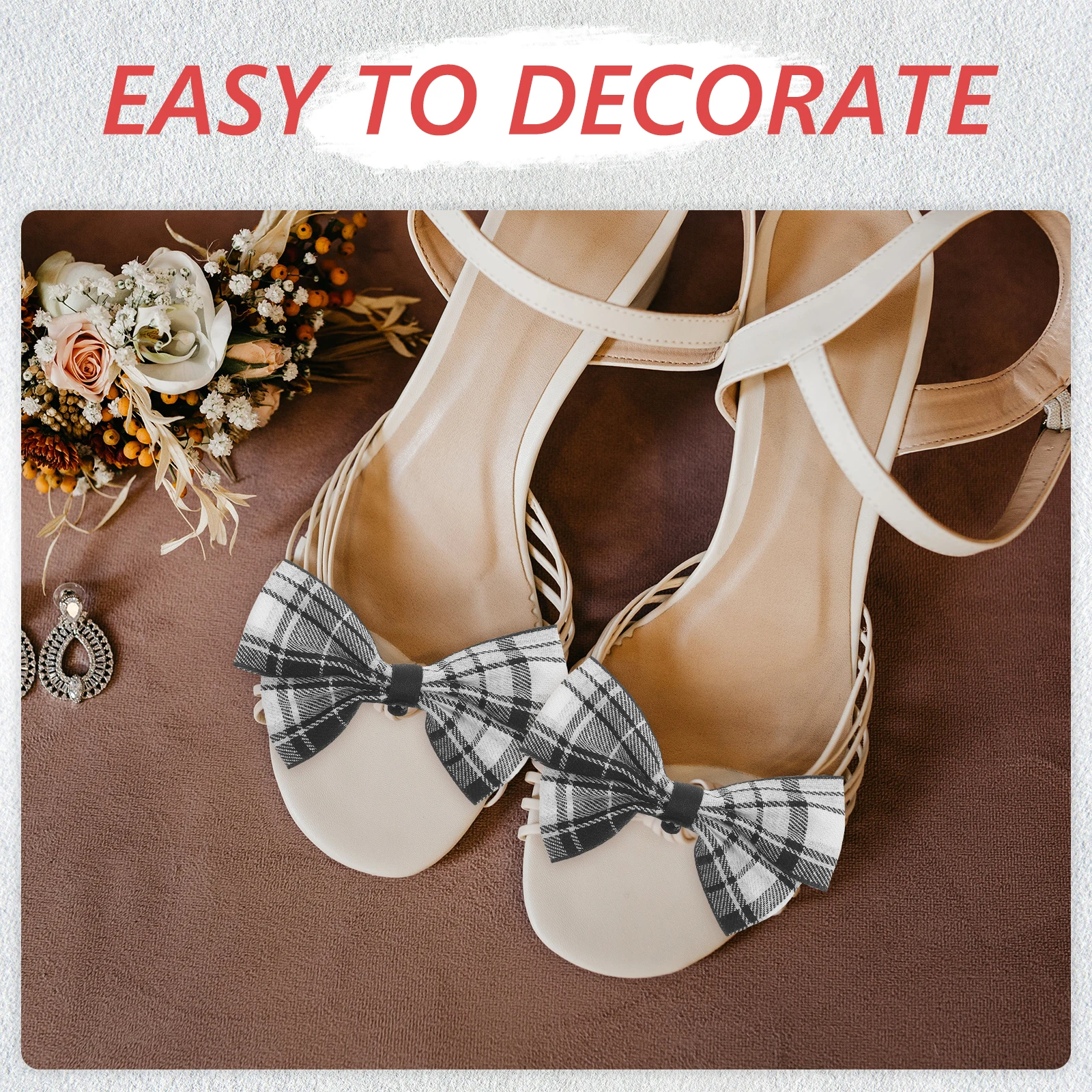 

1 пара черно-белых зажимов для банта, декоративные свадебные аксессуары, удобные женские украшения для обуви, модные трендовые банты для обуви