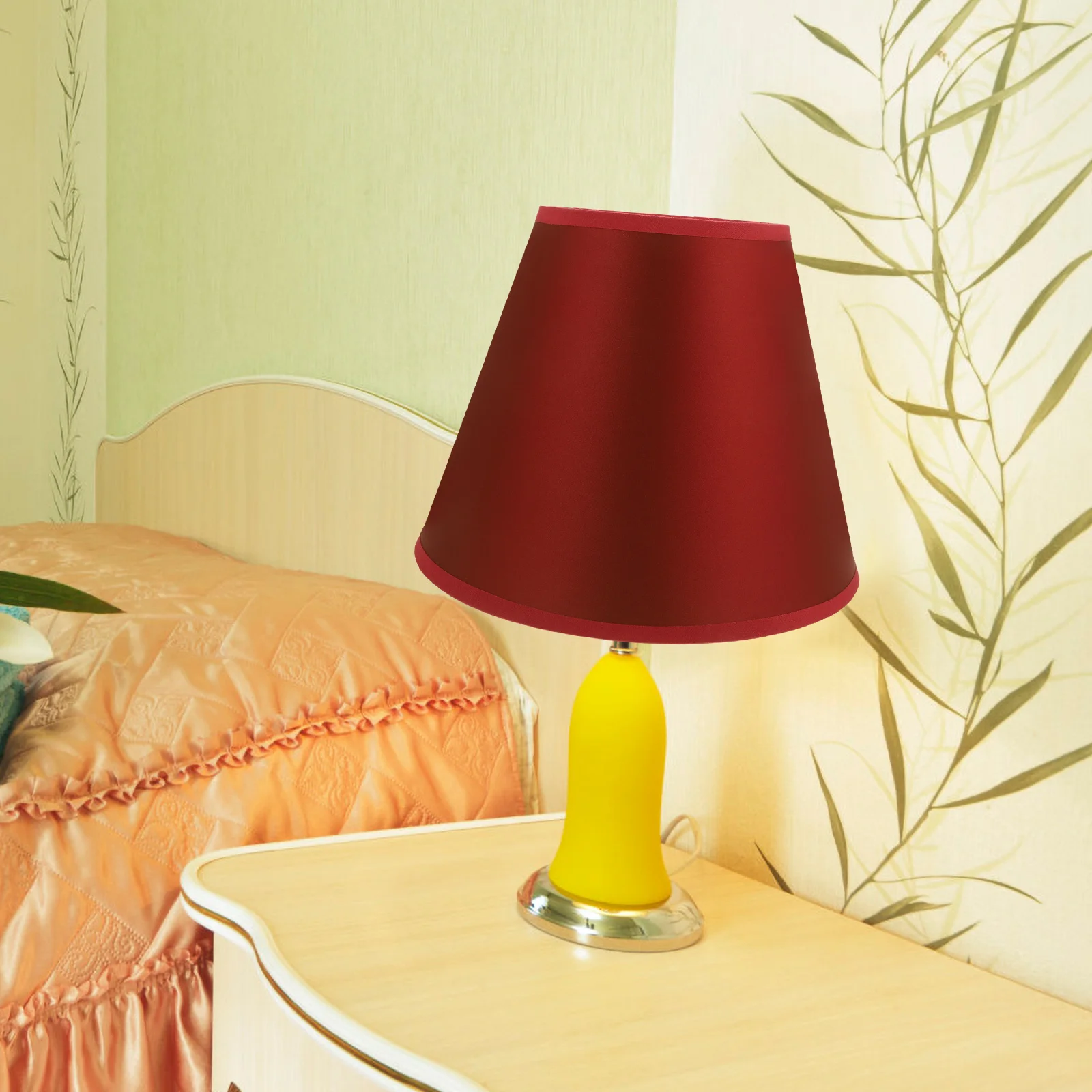 

Small Cloth Lampshade E27 E14 Base Metal Fabric Durable Lamp Cover Soft Light Decorative for Bedroom Living Room Wall Light