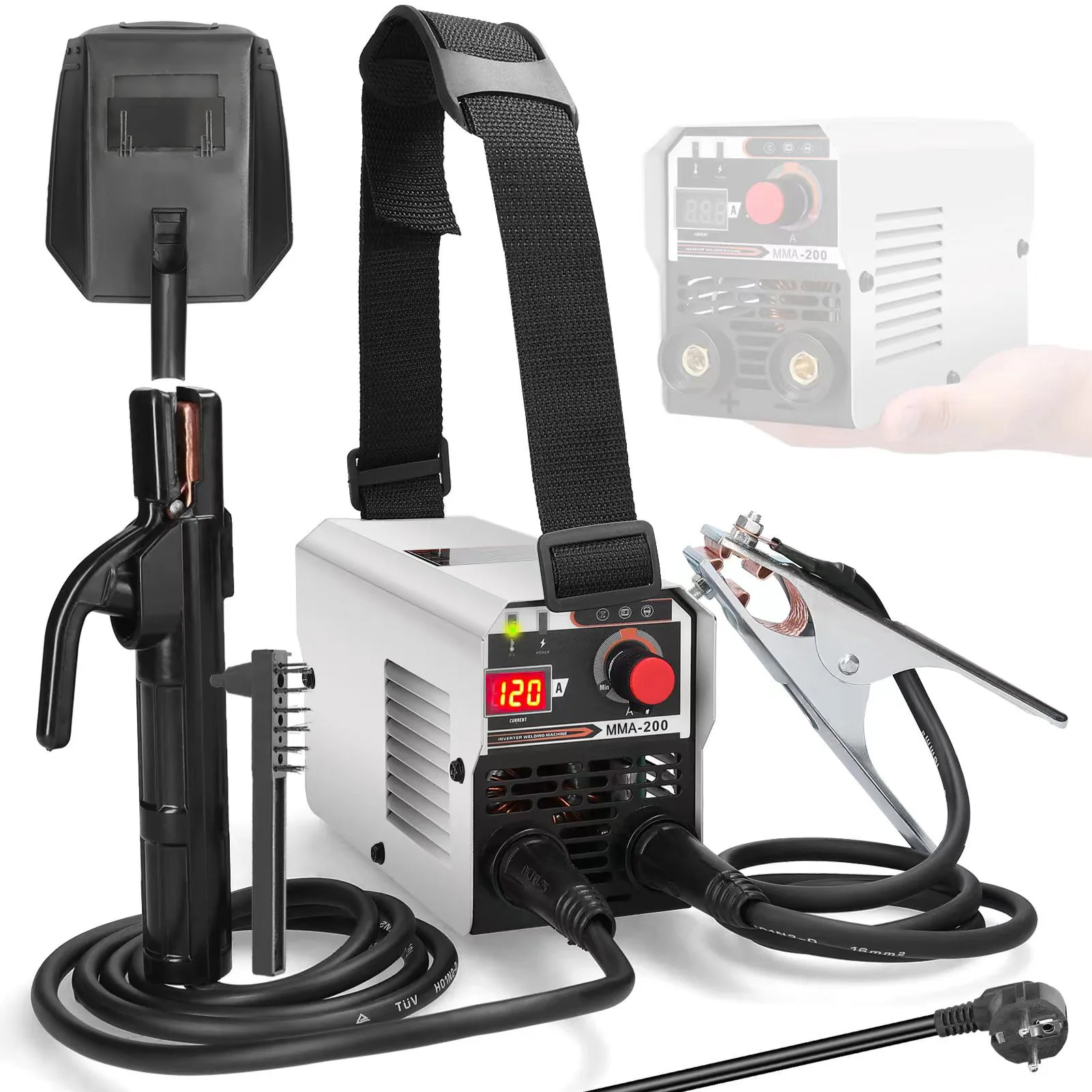 

120A 220V Европейский портативный мини-сварочный аппарат MMA-200 для сварки дуговой сварки нержавеющей стали и углеродистой стали