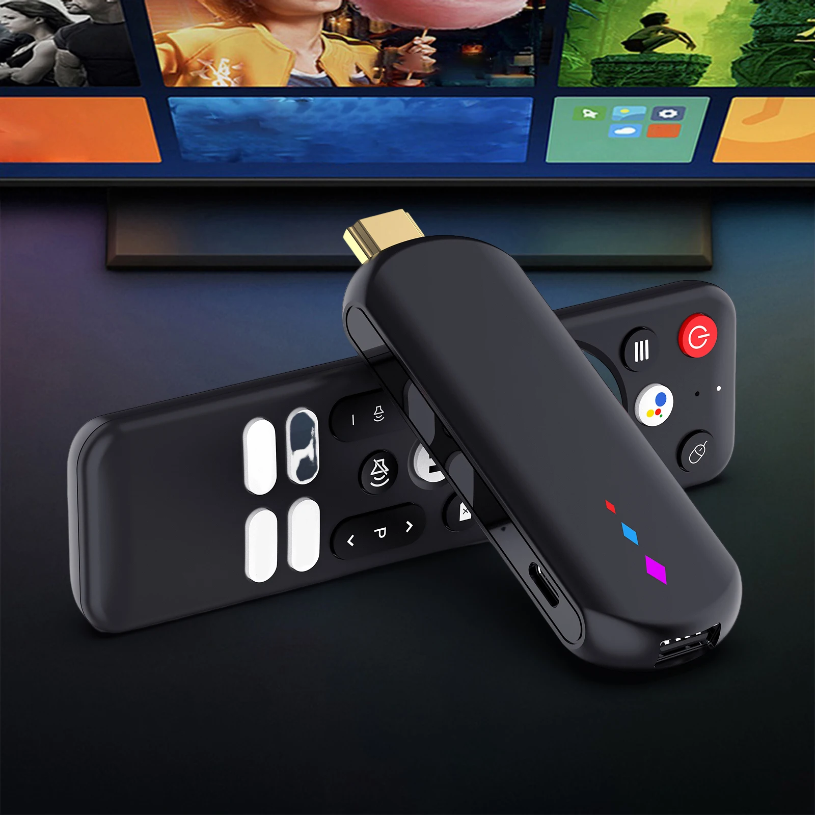 Android 14 2G 16G Mini TV Stick مع جهاز التحكم عن بعد Streaming Media Player Network Set-Top Box لـ Netflix Hulu Flixster Youtube