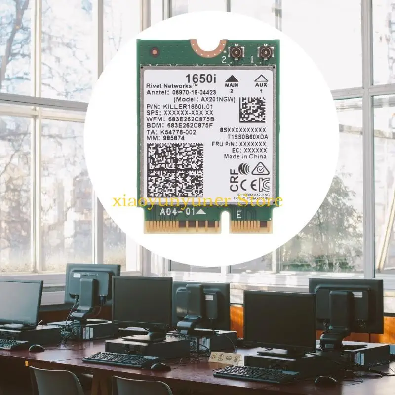 شبكة P9JB Killer 1650i ثنائية النطاق بسرعة 2.4 جيجابت في الثانية Wifi6 لاسلكية AX201NGW 802.11AX