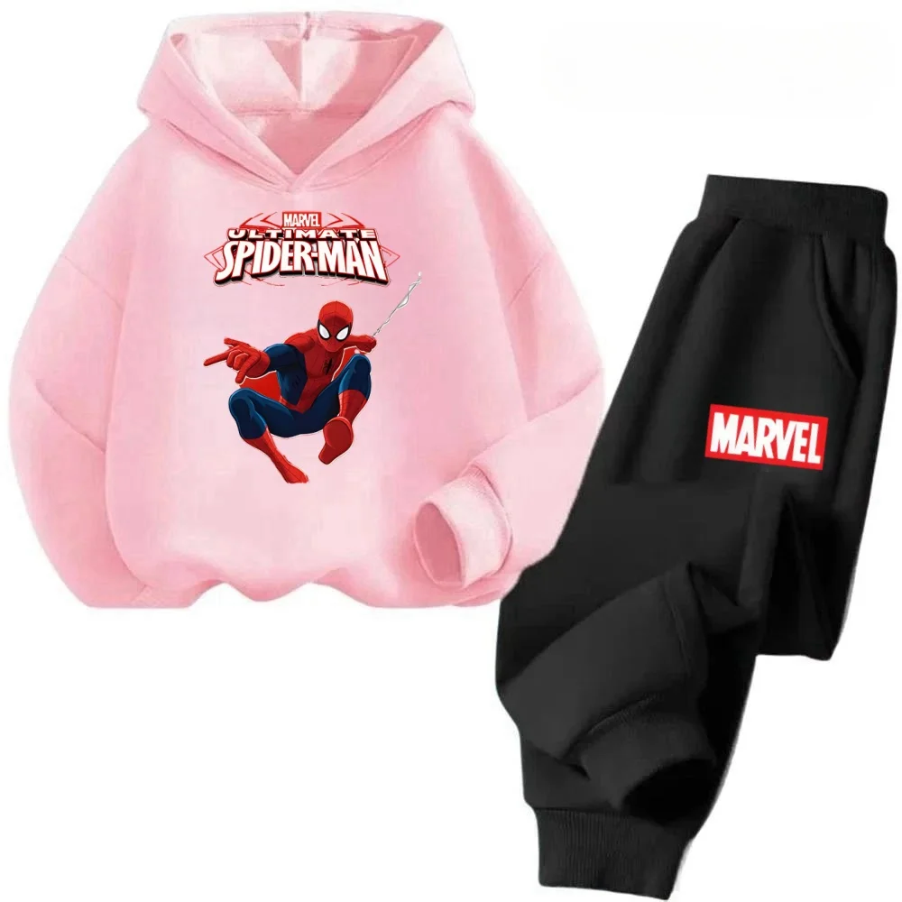 

Marvel Super Hero Print Kids Hoodie Set 2PCS Long Sleeve Hooded Tops Pants Boys Girls Soft Comfortable Warm Outfit