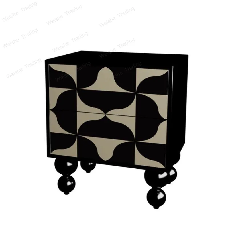 Modern simple bedside table Solid wood decoration storage Bedroom bedside storage Multifunctional drawer cabinet Integrated