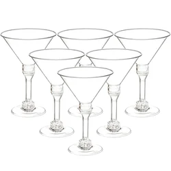 20 Pcs Transparent Plastic Cocktail Cups Martini Goblets Tall Clear Margarita Tumblers Coupe Drinkware Party Glassware Set