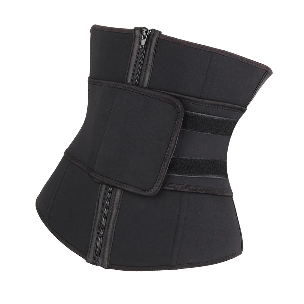 

Rubber Corset Waist Slimming Belt Size S Black Neoprene Waist Trainer Women Shapewear Zipper Fitness Fat Burning