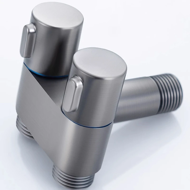 New Wall-Mounted Faucet 1 In 2 Out Diverter Angle Valve Dual Control Bathroom Faucet For Self-Cleaning