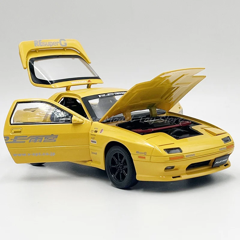 1:24 Diecast modello di auto giocattolo RX-7 Replica in miniatura tirare indietro con suono e luci per i regali