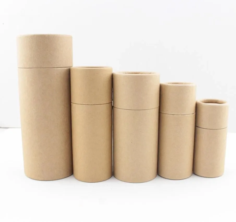 50pc 10/20/30/50/100ml Oil Bottle Packaging Box Kraft Paper Tube Packing Box Dropper Bottle Round Cardboard Lipstick Perfume Box