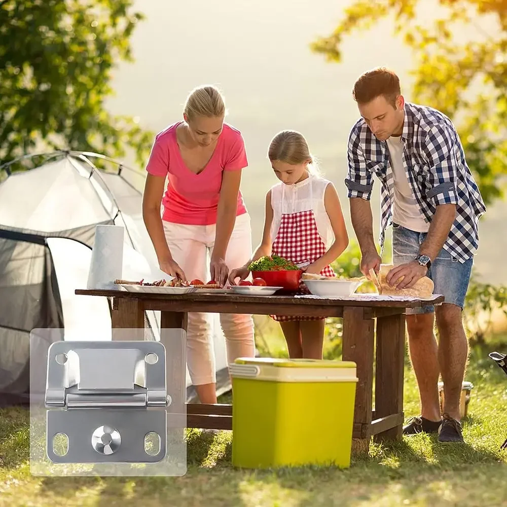 Piezas Accesorios de pestillo de pecho de hielo Bisagras duraderas para enfriador de Camping Bisagras universales de acero inoxidable para pecho de hielo de repuesto