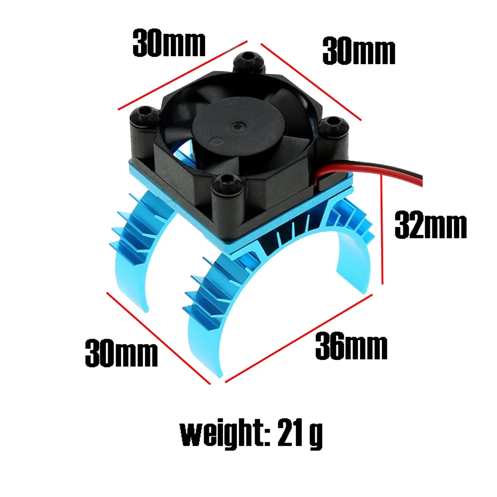 Części do zdalnego sterowania osłona radiatora samochodu elektrycznego + wentylator chłodzący do 1/10 540 samochodu TT02 RC 550 3650 rozpraszacz ciepła silnika, niebieski