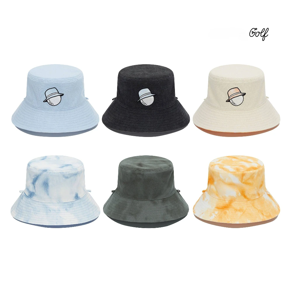 

2026 New Korean Style Golf UV Protection Cotton Reversible Breathable Lightweight Adjustable Outdoor Versatile Unisex Bucket Hat